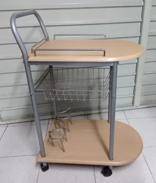Carrito Auxiliar Cocina Madera y Metal