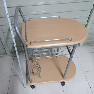 Carrito Auxiliar Cocina Madera y Metal