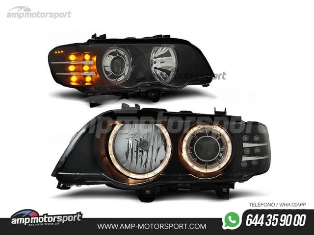 FAROS DELANTEROS OJOS DE ANGEL PARA BMW X5 E53 1999-2003