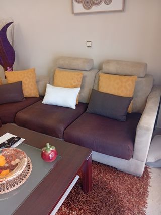 Sofá rinconera 5 plazas beige