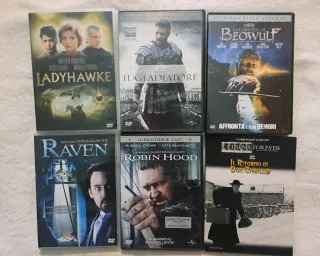 Lotto 6 DVD: Ladyhawke, Gladiatore, Beowulf, Raven