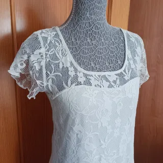 Vestido de encaje blanco talla M