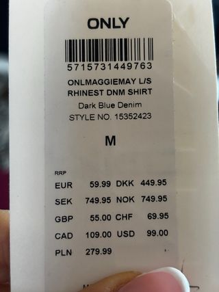 Camicia jeans Only con strass Tg. M