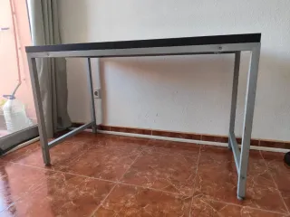 Mesa de oficina negra y gris 120 cm