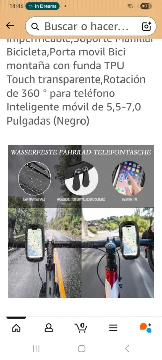 Funda porta móvil bicicleta/motocicleta resistente