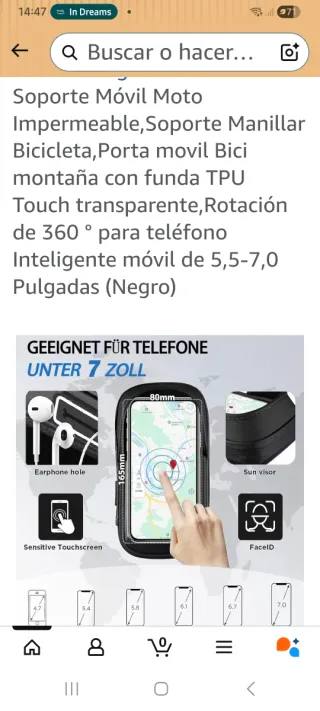 Funda porta móvil bicicleta/motocicleta resistente