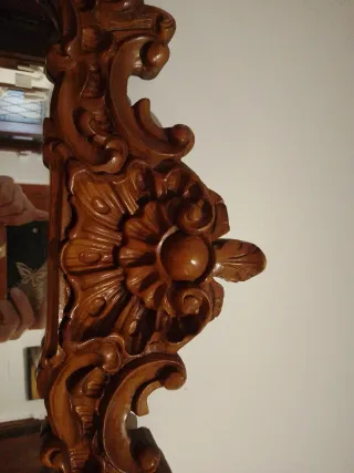 Espejo antiguo madera tallada Rococó
