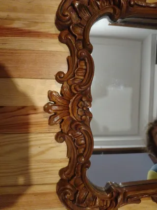 Espejo antiguo madera tallada Rococó