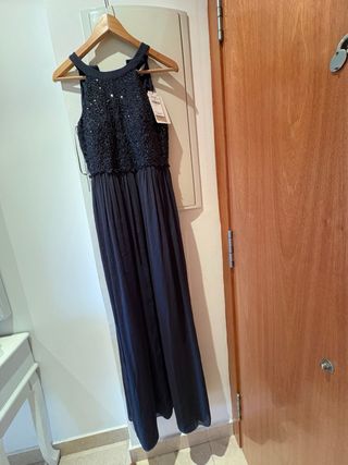 Vestido fiesta lentejuelas negro talla S