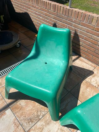 2 Sillas Plástico Jardín Ikea Verdes