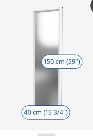Espejo cuerpo entero blanco 40x150 cm