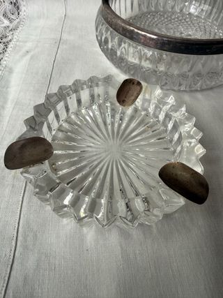 Conjunto 3 Ceniceros Cristal y Plata