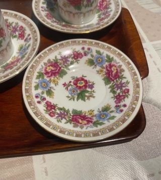 Set 5 Tazzine Caffè Porcellana Fiori