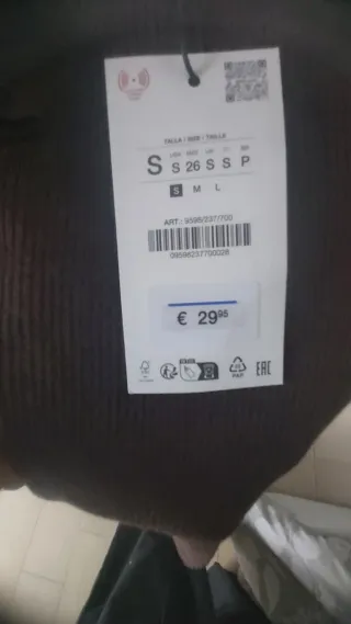 Zara Top Marrone con Rose Taglia S