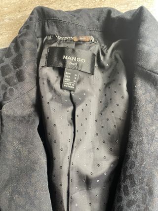 Americana Mango Negra Mujer