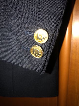 Blazer uomo Christian Dior blu con bottoni oro