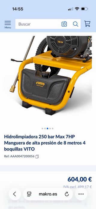Hidrolimpiadora Vito 225 bar Gasolina 4T