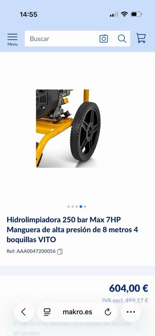 Hidrolimpiadora Vito 225 bar Gasolina 4T