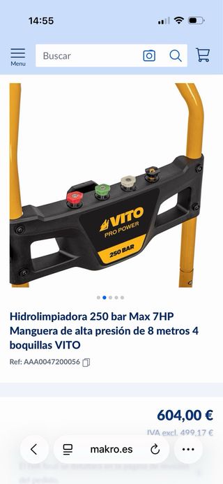 Hidrolimpiadora Vito 225 bar Gasolina 4T