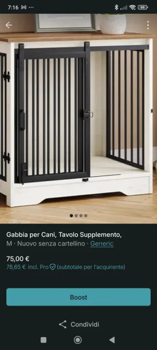 Gabbia per cani / Tavolo supplemento Casetta Cani