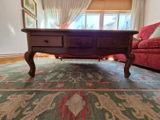 Mesa de centro madera clásica con cajones