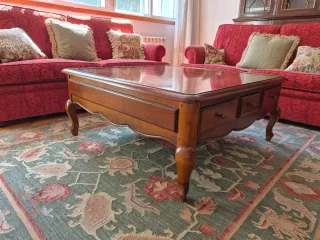 Mesa de centro madera clásica con cajones