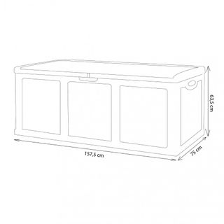 Baule da Esterno in Plastica Wicker Marrone 157 cm