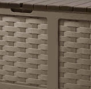 Baule da Esterno in Plastica Wicker Marrone 157 cm