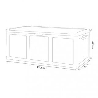 Baule da Esterno in Wicker Antracite 157 x 75 cm