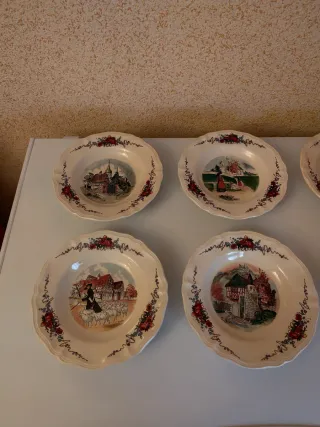 6 Platos Hondos Antiguos Sarreguemines