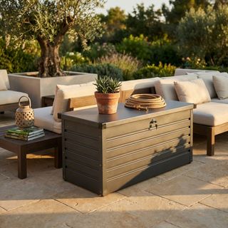 Baule da Giardino in Alluminio Antracite 130 cm