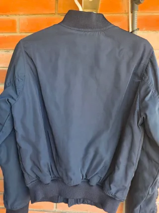 Chaqueta Bomber Bershka Azul Marino T. S