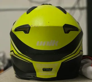 Casco de moto Unik amarillo y negro Talla M