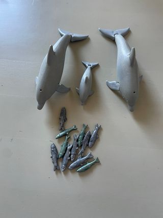 Lote Familia Delfines Playmobil y Peces