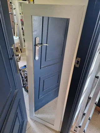 Espejo de madera y cristal 132,5x 42,5