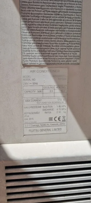 Aire Acondicionado por conductos Fujitsu 7500 frig