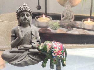 Giardino Zen in Miniatura con Gong, Budda, sabbia bianca