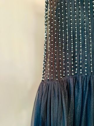 Vestido Negro Tul Pedrería Purificación Garcia