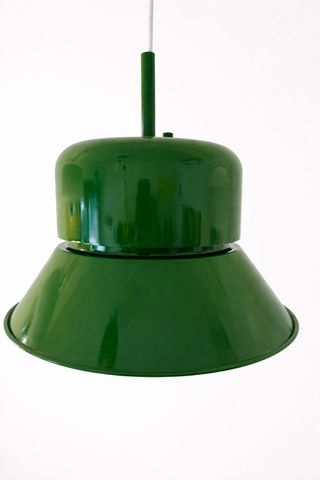 Lámpara Techo Vintage Verde Metal 70s Italia