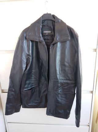 Giacca Vintage Pelle Nera Uomo Coat Sorbino xl