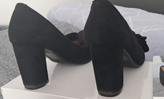 Zapatos tacón negros lazo elegantes T37