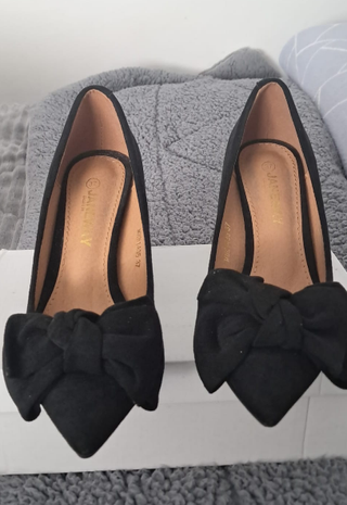 Zapatos tacón negros lazo elegantes T37