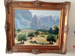 Cuadro mujer junto al río