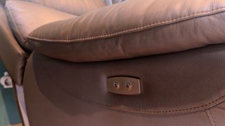 Sofá Reclinable de Cuero Marrón/Gris