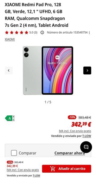 PRECINTADA Xiaomi Redmi Pad Pro 6GB/128GB Gris