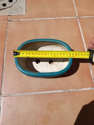 Lote 2 Macetas Bonsái Cerámica Azul