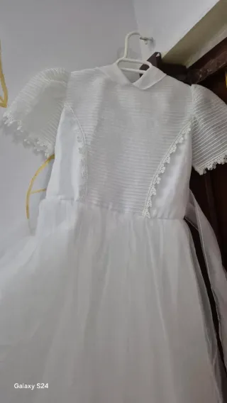 Vestido de Comunión Blanco con cancan talla 10
