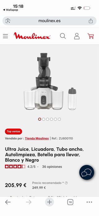 Licuadora Prensado en Frío Moulinex