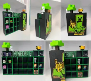 Expositor Minecraft Creeper y Abeja