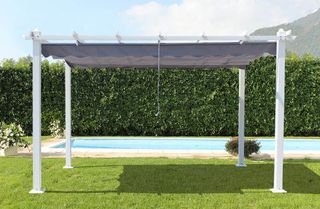 Gazebo 3x4 m in Alluminio Telo Retrattile Tortora